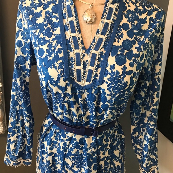 Cynthia Rowley batik style cotton blouse 💙 - Picture 4 of 10